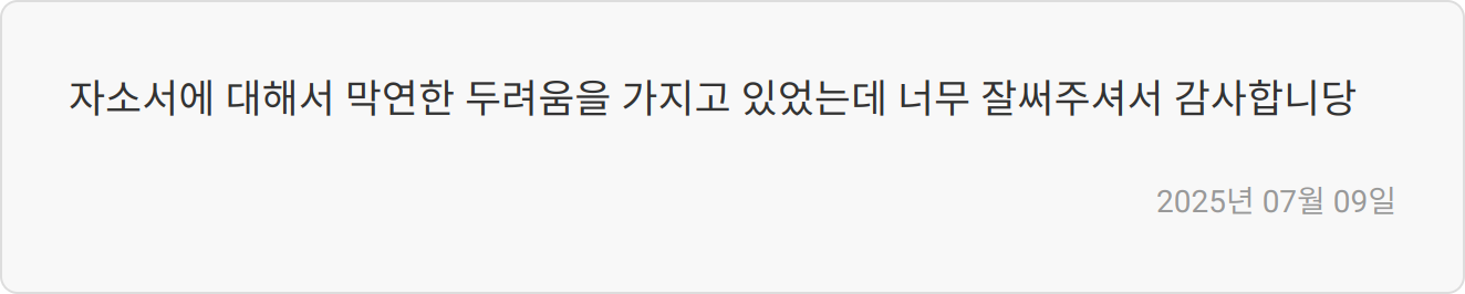 자소서 첨삭 후기